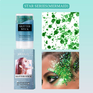Sparkling Sequins Glitter Gel Stick Mermaid Sequin Body Glitter Gel Cosmetic Hair Glitter Festival Makeup for Halloween Party