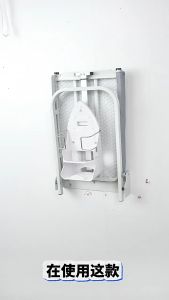 Wall Mounted Ironing Board with Iron Holder Compact Fold-Down Board for Small Spaces
