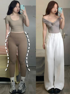 White Wide Leg Denim Womens Fall and Winter Plus Size Plus Size Ladies High Waist Slim Looking Pear-Shaped Figure Cover Narrow Version Straight-leg Pants