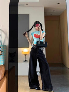 Áo Thun Cotton Tay Ngắn in Chữ Màu Xanh Cổ Tròn Mùa Hè Cho Nữ Áo Thun Ngắn in Hình Trái Cây Phong Cách Mỹ Cổ Điển Áo Thun Thường Ngày