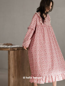 Biyan Long Sleeves Pajamas Womens Spring & Fall New Arrival Modal Cotton Nightdress Sweet Small Floral Girl Princess Style Dress