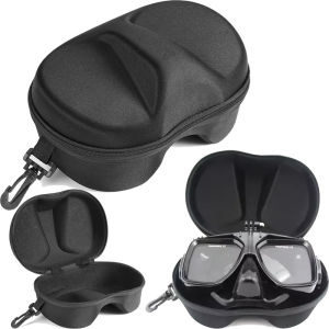 Snorkel Mask Storage Case Zippered - Waterproof Diving Goggles Organizer Box Pouch for Scuba Gear Travel Accessories Portable