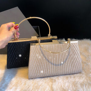 Fashionable Folded Womens Handbag Shoulder Bag Evening Bag Small Square Bag New 2025 Simplistic Versatile Hanfu Bag