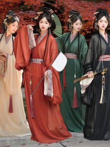 New Dream Domain Warring States Robe Masan Chu Tomb สไตล์หญิงชายเสื้อตรง < Ne1> ผู้ใหญ่หางยาวตรงเฮ็มสวมใส่ทุกวัน