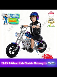 【SG Stock】Premium Retro Harley-Style 22.2V 2-Wheel Kids Electric Motorcycle★Children Ride On Bike✅Fully Assembled✅Lithium Battery✅Realistic Design✅Strong Power✅Christmas/Birthday Gift/Present✅