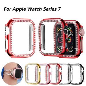 Bling Cover Case for Apple Watch Series 7 6 5 4 3 2 1 SE Cover Sparkling Crystal Diamond Plated Bezel Case for iWatch 45mm 41mm 42mm 44mm 40mm 38mm