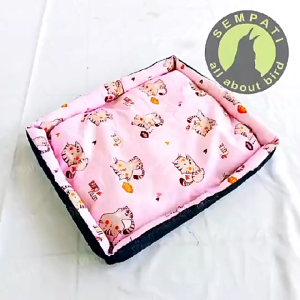 SEMPATI GROSIR Kasur Kucing Anjing Kelinci Cat Kitten Anabul Kasur Kotak Puffy Motif Kucing Isi 10 Pcs Tempat Tidur Hewan Kucing Anjing Cat Dog Kasur Bantal Alas Tidur Kucing Pet Bed