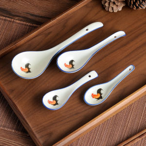Ceramic Spoon For Home Big Spoon Big Soup Ceramic Spoon Rooster Spoon Spoon Large Long Handle Porridge Spoon Porridge Spoon Ceramic Spoon