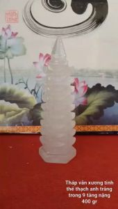 Tháp văn xương thạch anh trắng trong 400 gr - 155 cm