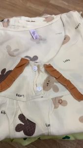 SÉT BỘ ĐỒ BẦU DÀI TAY M276 PHỐI CỔ BÈO TÂY ĐIỆU ĐÀ BỘ SAU SINH HỌA TIẾT DỄ THƯƠNG CHẤT ĐŨI MÁT