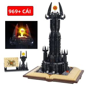 Bộ Khối Xây Dựng Sách Phép Thuật Tháp Đen Có Đèn Dành Cho Bé Trai Bộ Lắp Ráp Gạch Tháp Đen Sáng Tạo Dành Cho Trẻ Em Ý Tưởng Quà Tặng Hiện Đại Cảnh Quan Lịch Sử Nổi Tiếng