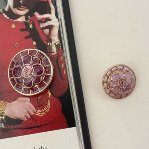 กระดุมหนังสีทองระดับไฮเอนด์ กระดุมตกแต่งขนสัตว์ กระดุมเสื้อสเวตเตอร์คาร์ดิแกน กระดุมเสื้อสูท กระดุม M ลายดอกไม้ กระดุมเสื้อโค้ท