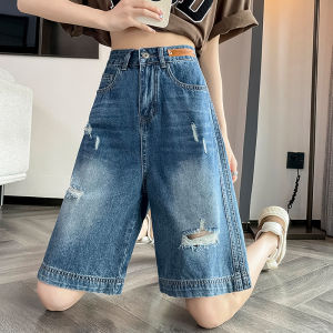 กางเกงยีนส์ขาบานเอวสูงทรงหลวมสำหรับผู้หญิง กางเกงขายาวทรงตรงขาบาน 5 แฉก กางเกงยีนส์ทรงสลิมฟิตสำหรับผู้หญิงในช่วงฤดูร้อน