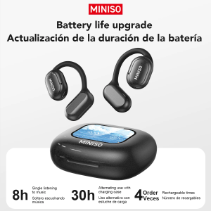 Miniso | 【MINISO X30】 OWS Sports Wireless Headphones LCD Touch Screen AI Bluetooth V5.4 Earphones Sports with Mic Long Life with Mic