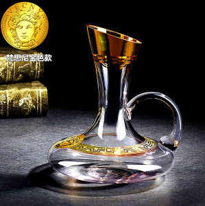 Czech Crystal Decanter Pouring Glass with Handle Slanted Mouth Red Wine Glasses Drinking Wares Wine Serving Set Home Decor