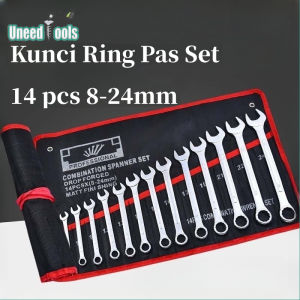 **【PROMO CUCI GUDANG】UneedTools Kunci Ring Pas set 12 pcs 8-24mm kunci kombinasi Combination Spanner Wrench Kombinasi Ring dan Pas kunci pas Harga murah barang berkualitas Original**