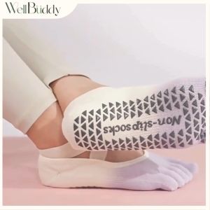 WellBuddy ถุงเท้าพิลาทิส ถุงเท้าโยคะ ถุงเท้ากันลื่น พร้อมถุงซิปล็อก (มากกว่า 20 แบบ) ไม่จำเป็นต้องซื้อเสริม