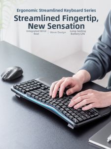 Sanwa Supply | Ergonomic Wireless Bluetooth Keyboard and Mouse Set with Palm Rest