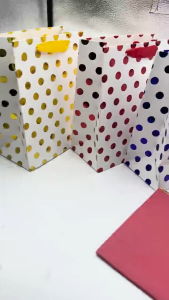 4-pcs Bundle Assorted Polka Dots Paper Gift Bag with Handles | Party Favor Bag | Shopping Bag | Gift Packaging Bag