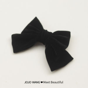 Kẹp Tóc Nơ Bướm Đầu Công Chúa Kim Ji-soo Nhung Sợi Màu Đen Blackpink Kẹp Tóc Kẹp Mái Phụ Kiện Tóc Sau Đầu