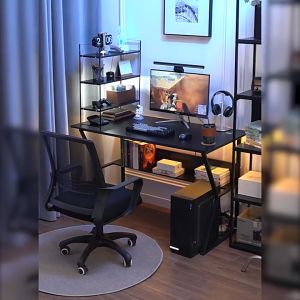 Bàn gaming cao cấp khung thép chống ghỉ kích thước lớn sơn phủ tĩnh điện phong cách hiện đại thương hiệu IGA -GM67