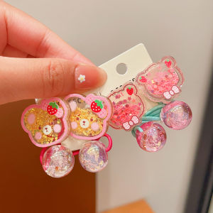 2024 New Triple Hair Ties for Girls High Elasticity Non-Damaging Bun Hair Bands Korean Style Children Accessories Hair Ornaments