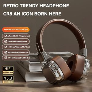 Retro On Ear Headphones Wireless Bluetooth Headsets DJ Stereo Sounds Foldable Bluetooth 5.3 Earphones Gamer Choice