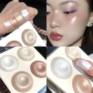 MSYAHO Four-Color Baked Highlighter Powder Subtle Sparkle Everyday Use Student Friendly Skin Brightening Face Makeup Tool