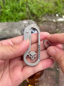 Đa Năng Hợp Kim Titan Móc Khóa Dao Gấp Di Động Dụng Cụ Mở Nắp Chai Cắm Trại Ngoài Trời Sắc Nét Giải Nén Thể Hiện Công Cụ