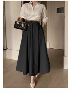 PIAOYA | Slimming High Waist A-Line Skirt Umbrella Skirt
