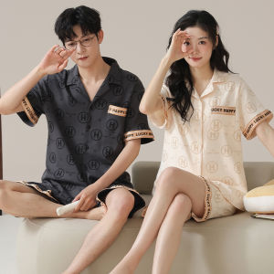 Miiow | Pure Cotton Short Sleeve Sleepwear Set For Couples Catman Summer Home Clothes Womens Style Youth Fashion Online Exclusive