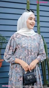 KALANA MIDI MOTIF BUNGA BAHAN RAYON VISCOUSE PREMIUM ADEM TEBAL HALUS NYAMAN GAMIS JUMBO WANITA TERBARU LEBARAN 2024