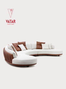 VATAR | Modern Simple Arc Corner Sofa Fabric Living Room Furniture