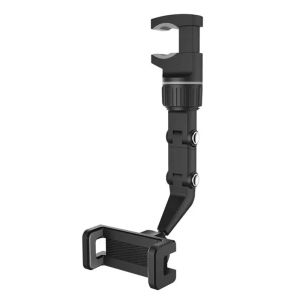 Rearview Mirror Phone Holder 360° Rotatable and Retractable Car Phone Mount Multifunctional