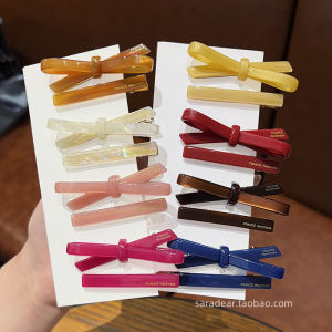 French Style Butterfly Knot Duckbill Clip Gold Label Side Part Hair Clip Fashionable Hair Accessories for Adults Saradear Brand