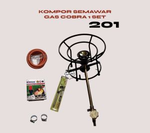 1 set semawar gas LPG COBRA TUNGKU bulet T 18 cm