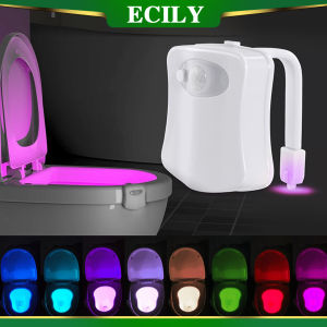 ECILY Đèn ngủ nhà vệ sinh cảm biến chuyển động PIR đèn nhà vệ sinh Led nhà vệ sinh đèn ngủ 8 màu sắc bồn cầu ánh sáng cho phòng tắm nhà vệ sinh