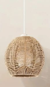 15CM Boho Simulated Rattan Lamp Handmade Woven Chandelier Vintage Lampshade Home Decor Hanging Pendant Bedroom Restaurant E27