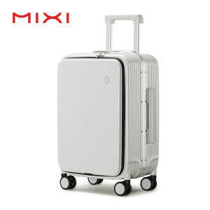 Mixi กระเป๋าแบบเปิดด้านข้าง20/24/26นิ้วKopor Perjalanan อเนกประสงค์ความจุขนาดใหญ่ที่มี USB + TYPE C ที่วางแก้วชาร์จพอร์ตคอมพิวเตอร์ที่วางโทรศัพท์พกบนเคสแบบมีล้อลากโครงสร้างอะลูมิเนียมกระเป๋าพร้อม M9286ล็อค TSA