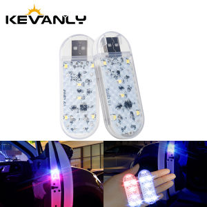 KEVANLY | 1/2pcs Car Door LED Strobe Warning Light USB Magnetic Welcome Light RGB Safe Anti-collision Emergency Lamp for Car Decorative