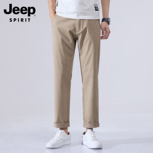 JEEP SPIRIT Mens Casual Pants Pure Cotton Thin Loose Straight Sleeve Western Pants Long Pants Mens