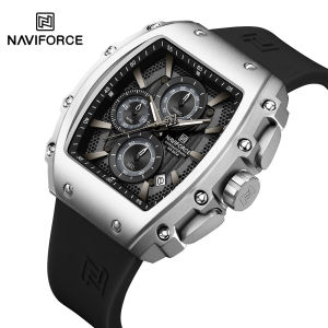 NAVIFORCE นาฬิกาข้อมือคลาสสิคนาฬิกาควอตซ์แนวสปอร์ตสำหรับผู้ชายนาฬิกาควอตซ์แนวสปอร์ตกันน้ำคริสตัลใสสว่าง NF8070 30เมตรสำหรับธุรกิจนาฬิกาสำหรับผู้ชายของแท้
