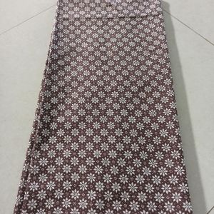 kain batik printing warna coklat putih bahan teteron rayon dua meteran untuk 1 baju dewasa