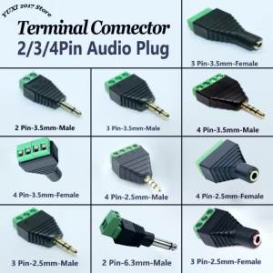 Giắc Cắm Âm Thanh Không Cần Hàn Stereo 2/3/4 Chân 2.5/3.5/6.3mm Đầu Nối Cho Loa & Micro - Giắc Âm Thanh Kết Nối Dễ Dàng