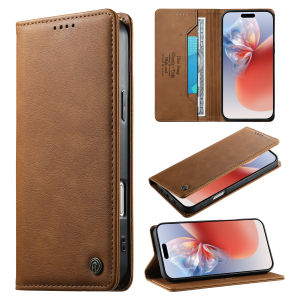 Ốp Lưng Da Từ Tính Cao Cấp Cho iPhone Pro Max 17E 16 15 14 13 12 11 Plus SE Tích Hợp Ví RFID Đựng Danh Thiếp