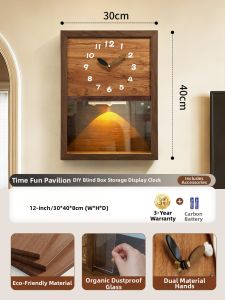 ARTPIONEER | Cute Display Shelf with Perpetual Calendar and Digital Clock Dustproof Cover