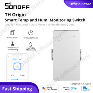 SONOFF TH Origin WiFi Smart Switch Smart Temperature and Humidity Monitoring Switch 16A / 20A Smart Home APP Control Local Automatic Control Smart Switch for Swimming Pool Irrigation System