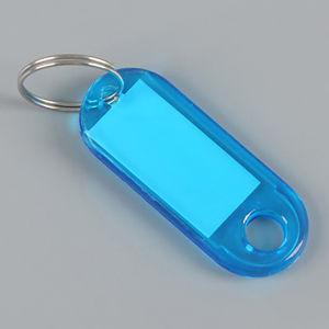 (BF06)10pc/lot Crystal Clear Plastic Key Tag With Split Ring Label Double Sided Display Window For DIY Keychain Kit Craft