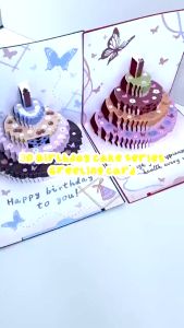 La Cucina Birthday Card - 3D Cake Musical Light Pop Up Greeting Card