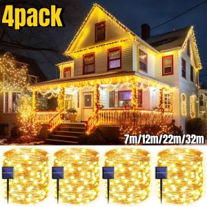 Solar String Lights Outdoor Waterproof Fairy Lights with 8 Modes&Timer Solar Powered Garden Lights for Christmas Tree Patio Wedd